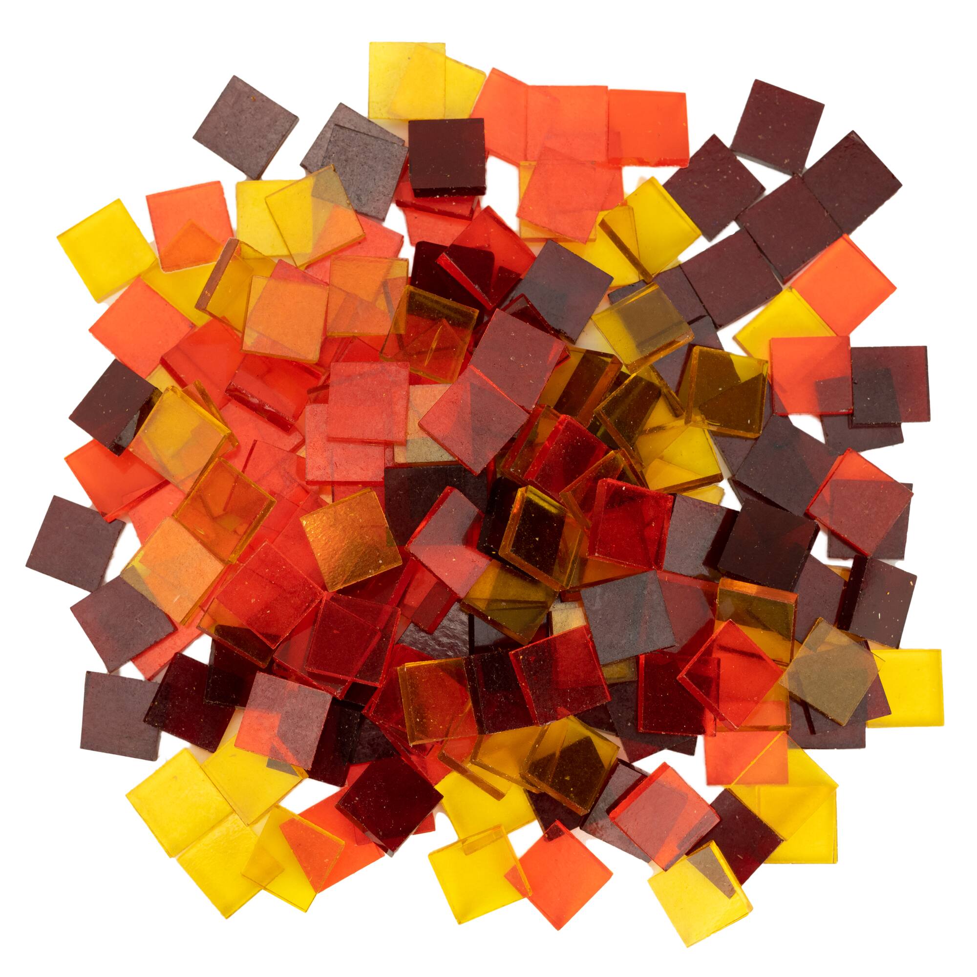 Small Transparent Mosaic Stained Glass Squares, 8oz.